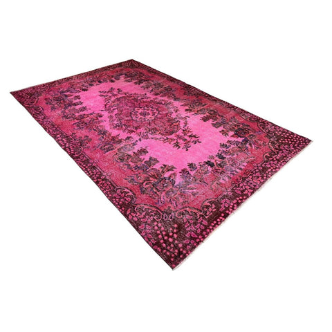 Roze vintage vloerkleed - 282x180 cm - HANDGEMAAKT