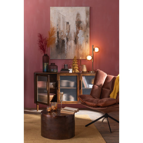 J-Line vaas Mat/Blinkend - glas - roze - small