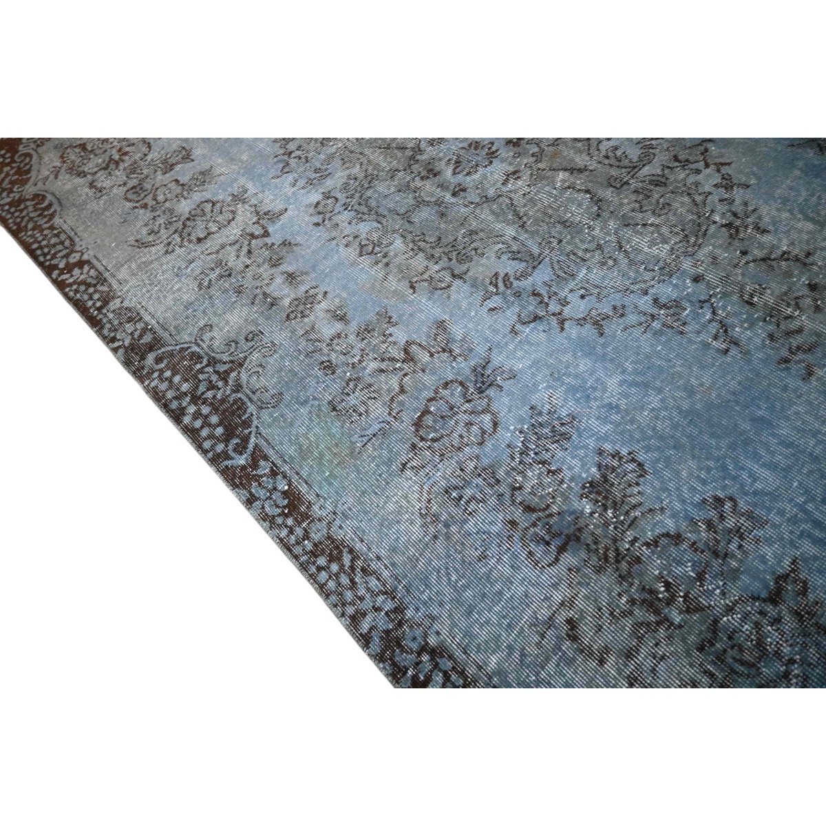 Blauw vintage vloerkleed - 274x152 cm - HANDGEMAAKT