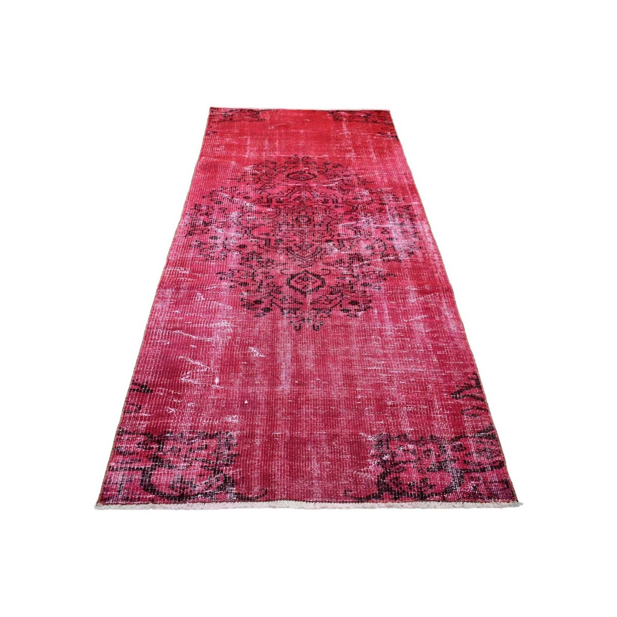 Roze vintage vloerkleed - 226x98 cm - HANDGEMAAKT
