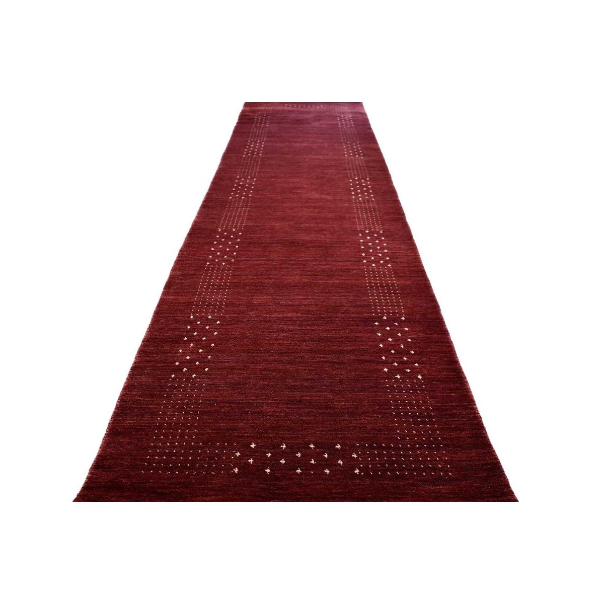 Rode Gabbeh loper - 437x90 cm - HANDGEMAAKT