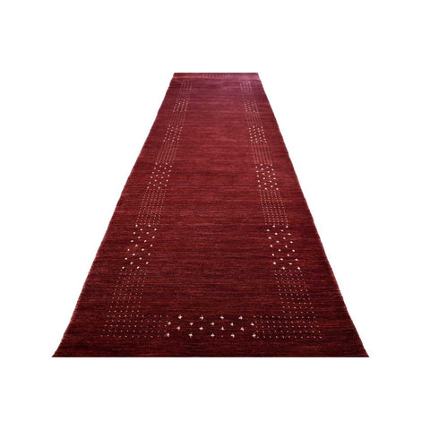 Rode Gabbeh loper - 437x90 cm - HANDGEMAAKT