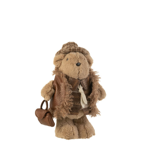 J-Line Beer Das Tas Textiel Bruin Small