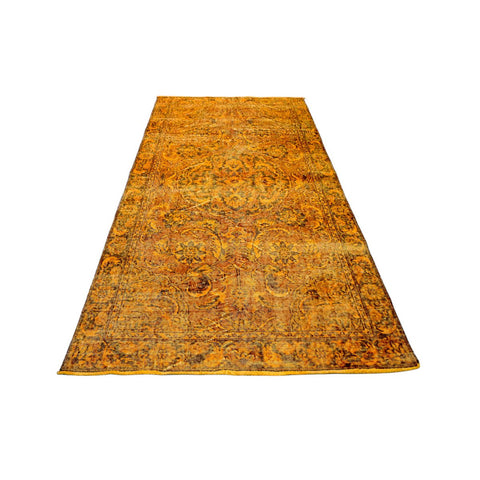 Geel vintage vloerkleed - 234x125 cm - HANDGEMAAKT