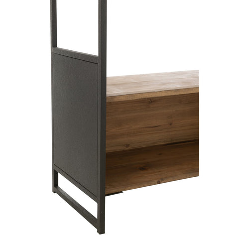 J-Line Rek Gerecycleerd Hout/Metaal Zwart/Naturel Small