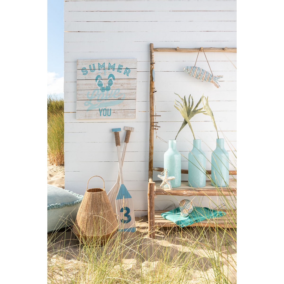 J-Line lantaarn Dantya - jute - naturel