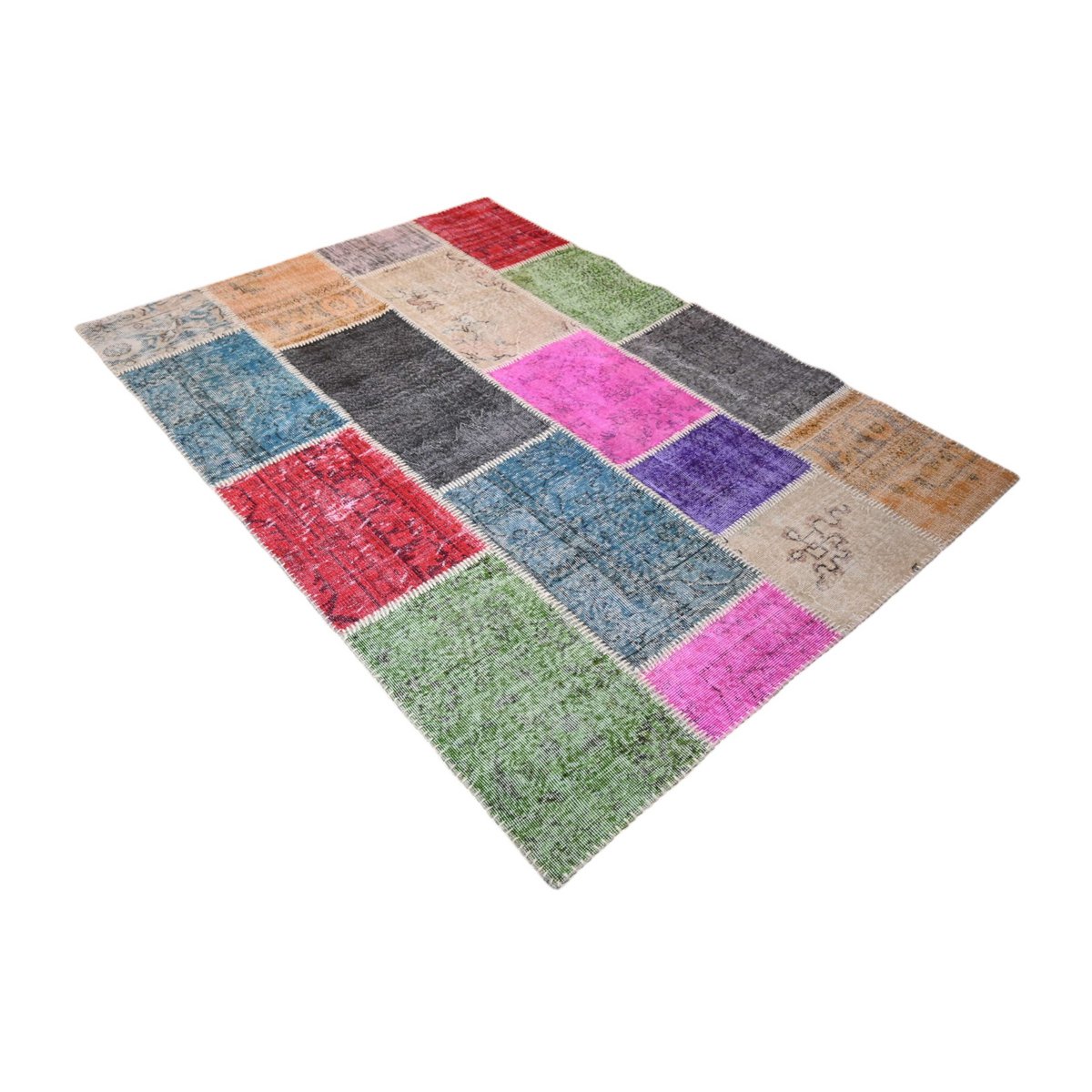 Vintage Patchwork vloerkleed - 230x160 cm - HANDGEMAAKT