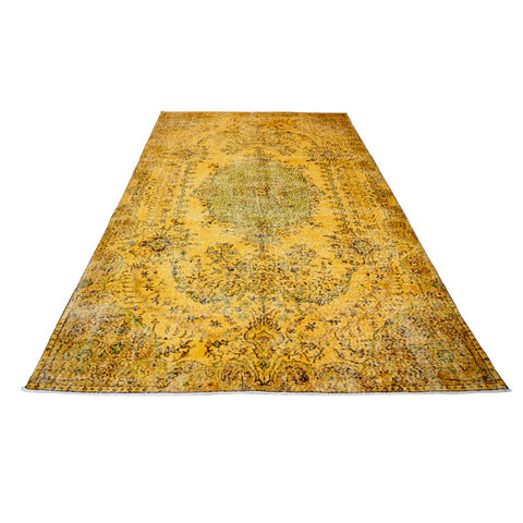 Geel vintage vloerkleed - 290x178 cm - HANDGEMAAKT