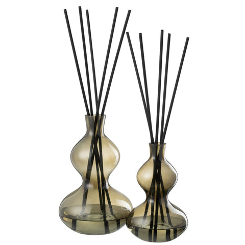 J-Line geurolie olive & frank Incense - glas - groen - large