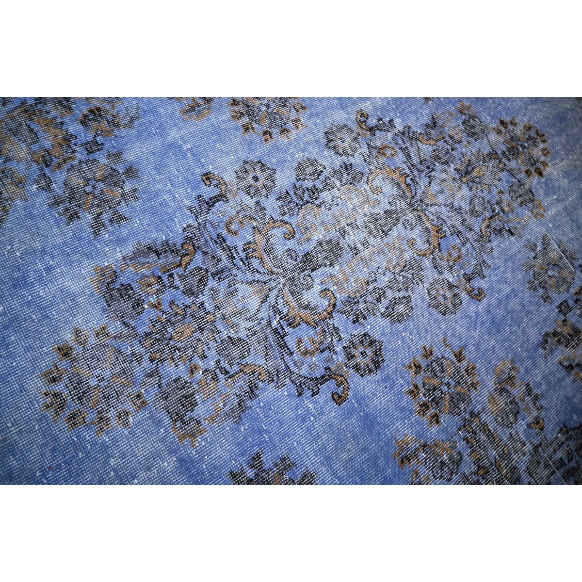 Blauw vintage vloerkleed - 297x175 cm - HANDGEMAAKT