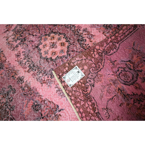 Roze vintage vloerkleed - 212x113 cm - HANDGEMAAKT