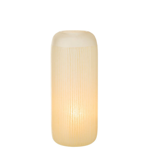 J-Line vaas Strepen - glas - lichtgeel - large