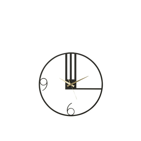 J-Line Lijnen klok - metaal - zwart - S - Ø 49 cm