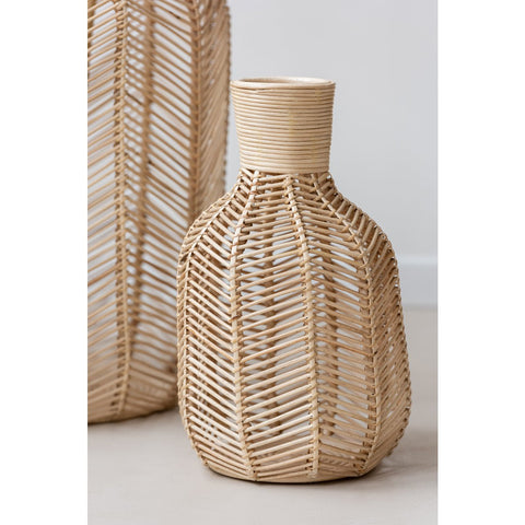 J-Line mand Fles - raffia - naturel