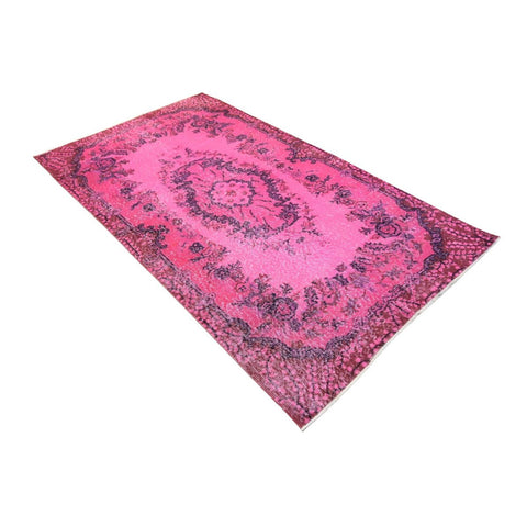 Roze vintage vloerkleed - 203x115 cm - HANDGEMAAKT