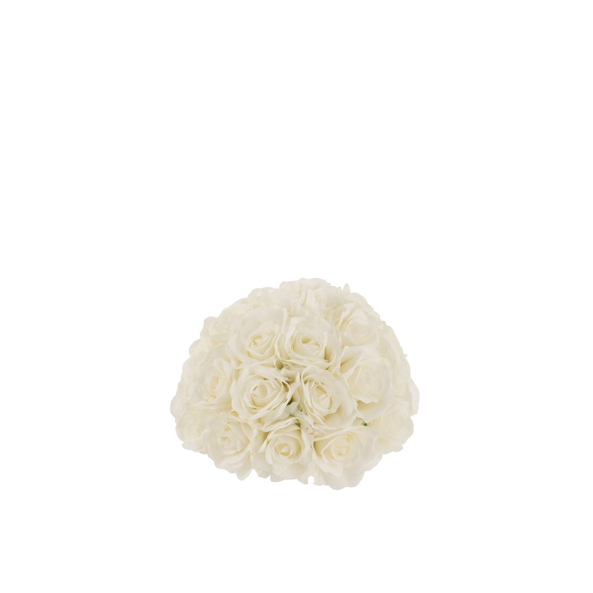 J-Line Bloembol Half Rozen Plastiek Wit Small