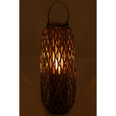 J-Line lantaarn Willow - hout - grijs - large