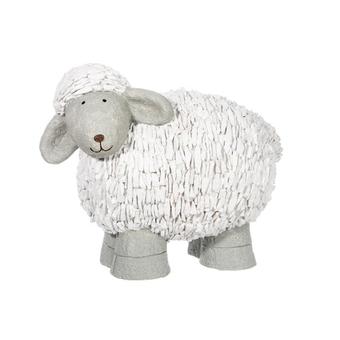 J-Line Schaap Poly Wit/Grijs Large