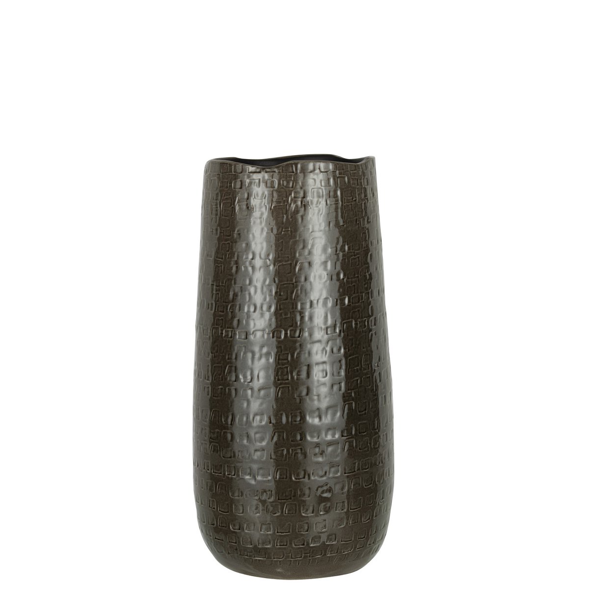 J-Line vaas Patroon - keramiek - donkergrijs - small