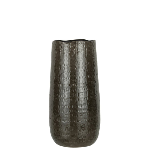 J-Line vaas Patroon - keramiek - donkergrijs - small