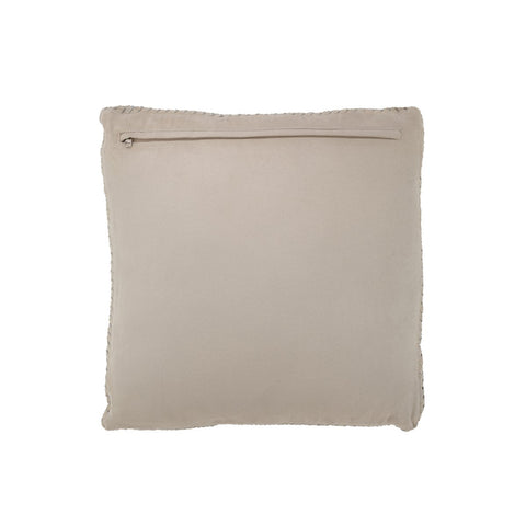 J-Line kussen Geweefd - leder - grijs - woonaccessoires