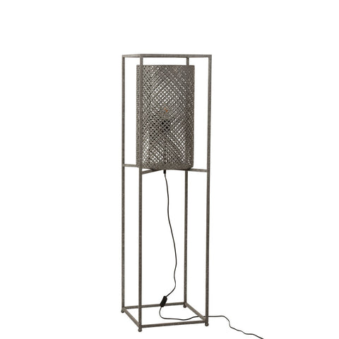 J-Line staanlamp Recht Gaatjes - metaal - grijs - small