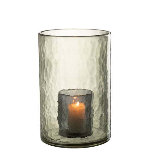 J-Line Windlicht Dubbel Glas Groen Large