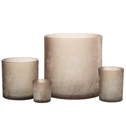 J-Line lantaarn gras - glas - beige - extra groot