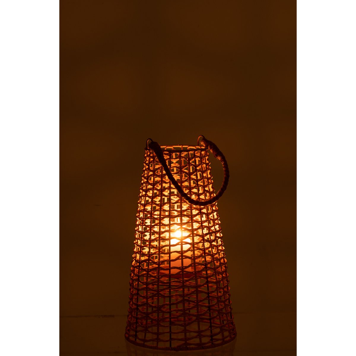 J-Line lantaarn Anais - rotan - naturel - small