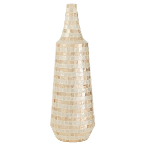 J-Line vaas Lang - schelpen/bamboe - beige