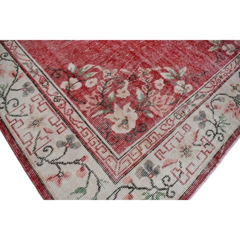Rood vintage vloerkleed - 293x176 cm - HANDGEMAAKT