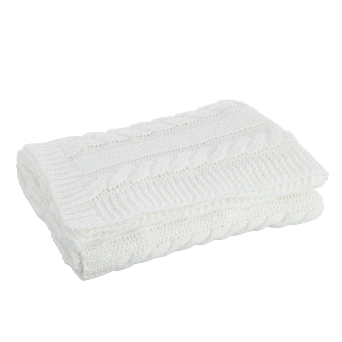 J-Line Plaid - polyester - wit - 130 x 180 cm