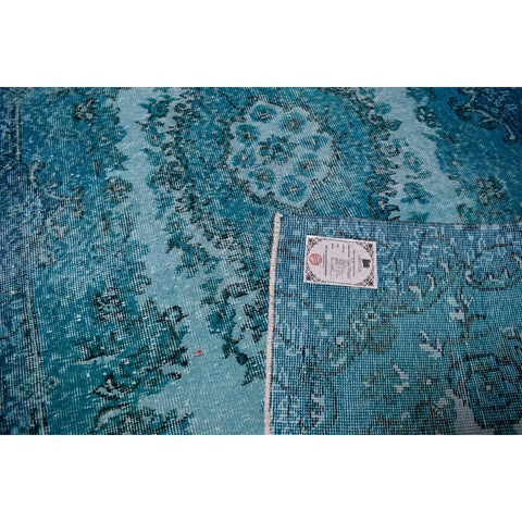 Turquoise vintage vloerkleed - 200x112 cm - HANDGEMAAKT