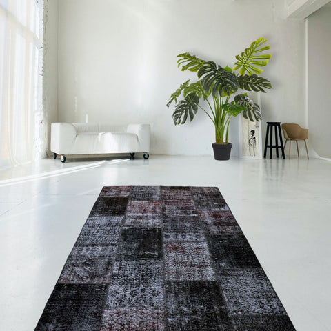 Vintage patchwork vloerkleed - 237x160 cm - HANDGEMAAKT