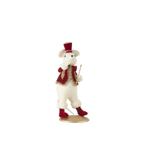 J-Line Muis Majorette Staand Polyfoam/Textiel Rood/Goud
