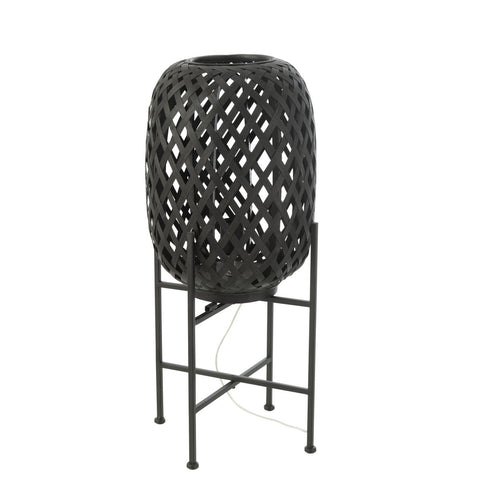 J-Line Staande lamp - hout - zwart