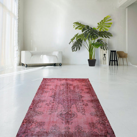 Roze vintage vloerkleed - 272x172 cm - HANDGEMAAKT