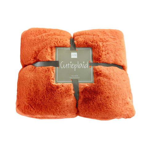 J-Line Plaid Cutie - Fleece Deken – Polyester – 180x130 cm – Oranje