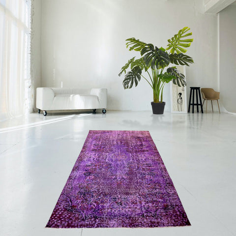 Paars vintage vloerkleed - 258x157 cm - HANDGEMAAKT