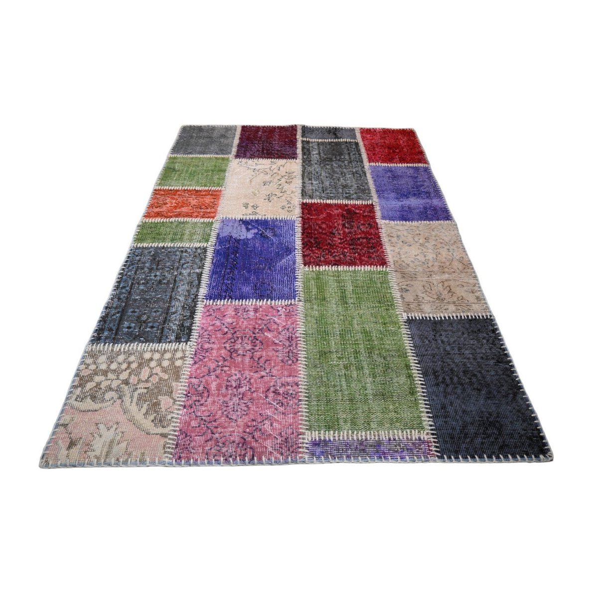 Patchwork vloerkleed - 178x118 cm - HANDGEMAAKT