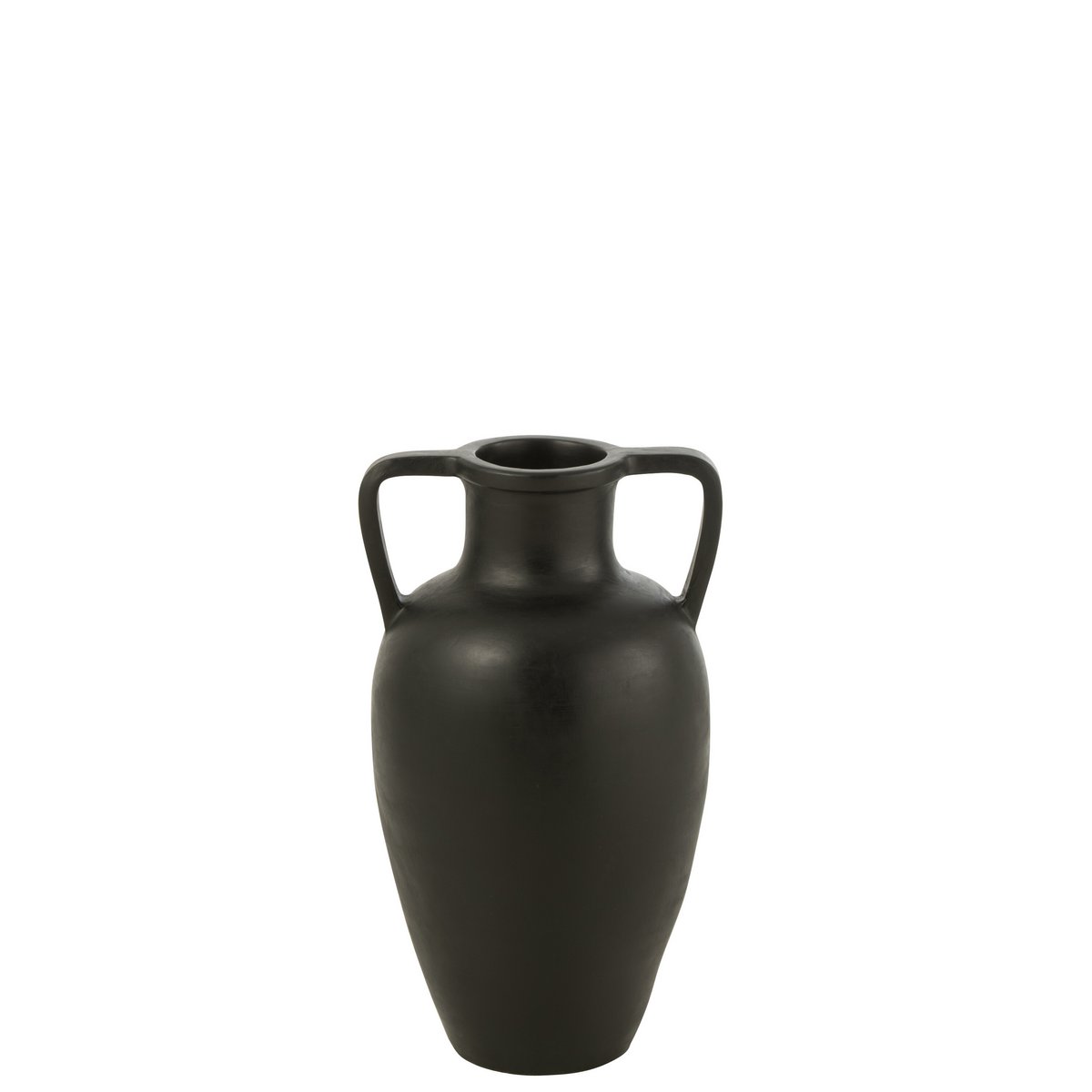 J-Line vaas 2 Armen Terracotta - keramiek - zwart - small