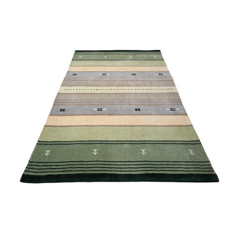 Groen Gabbeh vloerkleed - 147x90 cm - HANDGEMAAKT