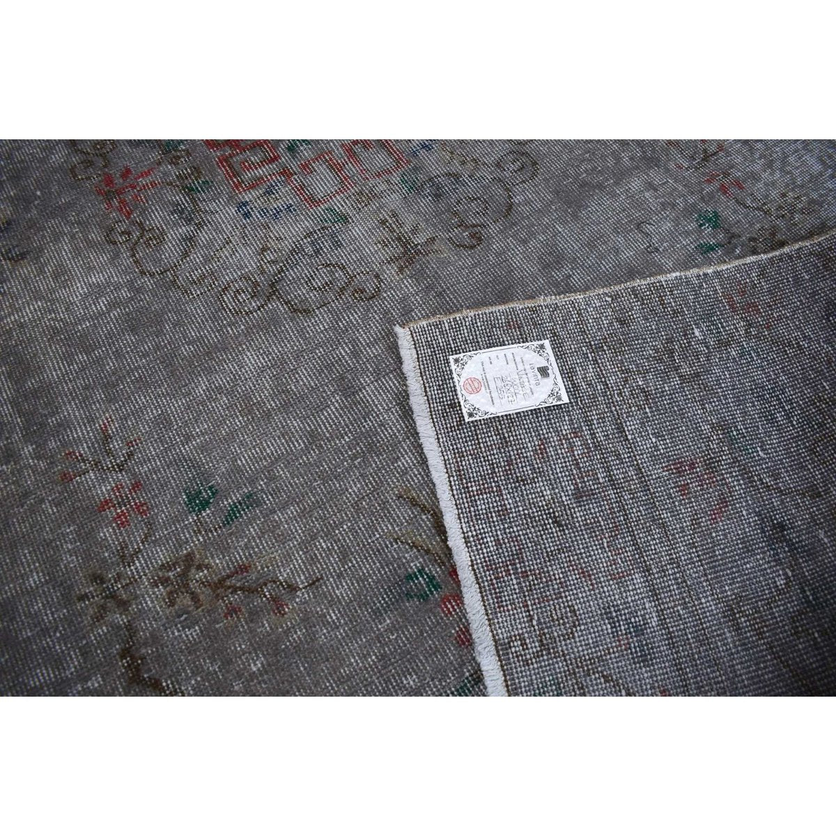 Grijs vintage vloerkleed - 268x127 cm - HANDGEMAAKT