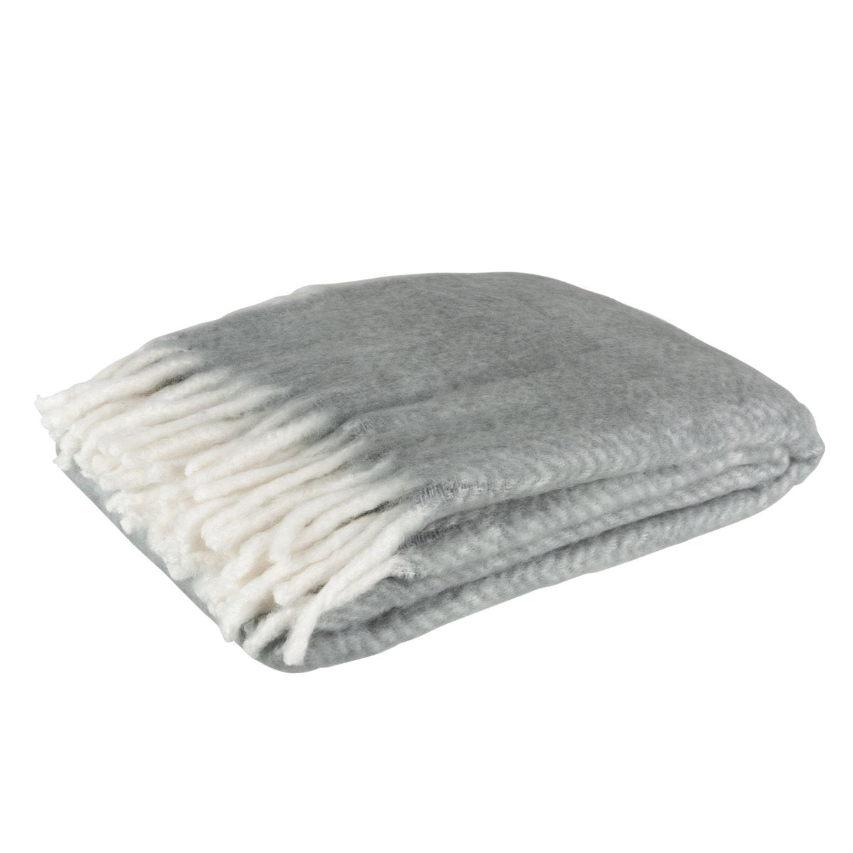 J-Line Plaid alpha - polyester - grijs/ wit - 190 x 136 cm