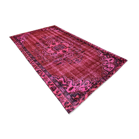 Roze vintage vloerkleed - 277x163 cm - HANDGEMAAKT