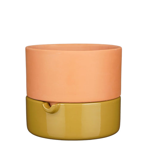 Venna Bloempot met Bewateringssysteem - H21 x Ø24 cm - Terracotta - Oker