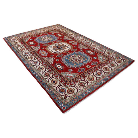 Rood kazak vloerkleed - 270x184 cm - HANDGEMAAKT