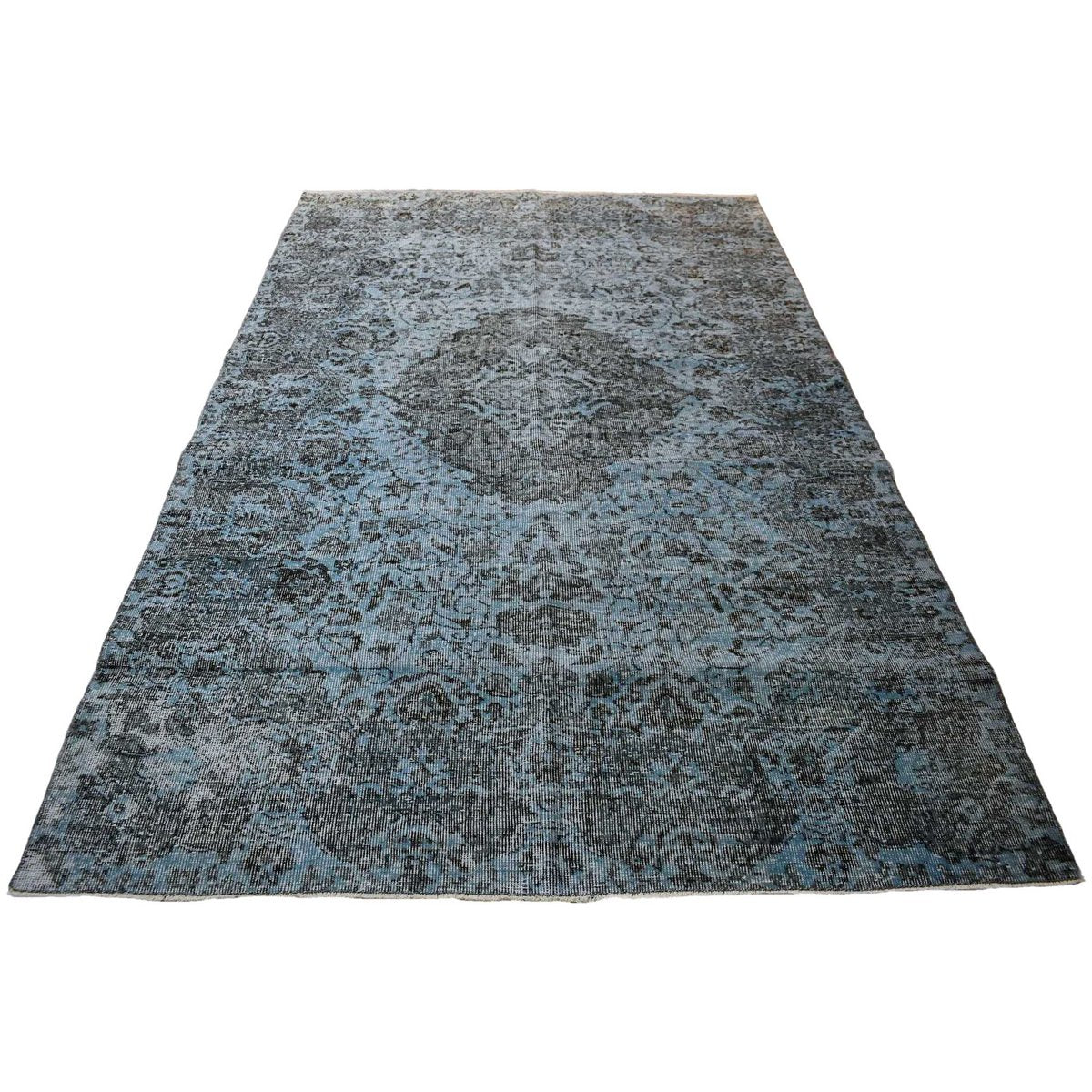 Blauw vintage vloerkleed - 275x170 cm - HANDGEMAAKT