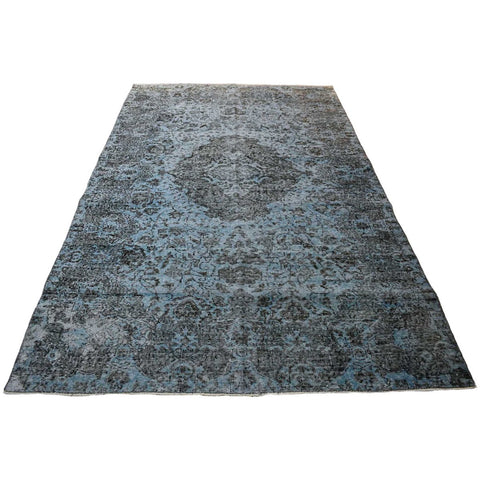 Blauw vintage vloerkleed - 275x170 cm - HANDGEMAAKT