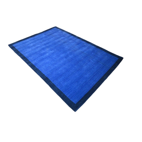 Blauw modern vloerkleed - 205x140 cm - HANDMADE